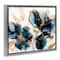 Stupell Industries Blue Swirling Modern Flowers Floater Framed Art